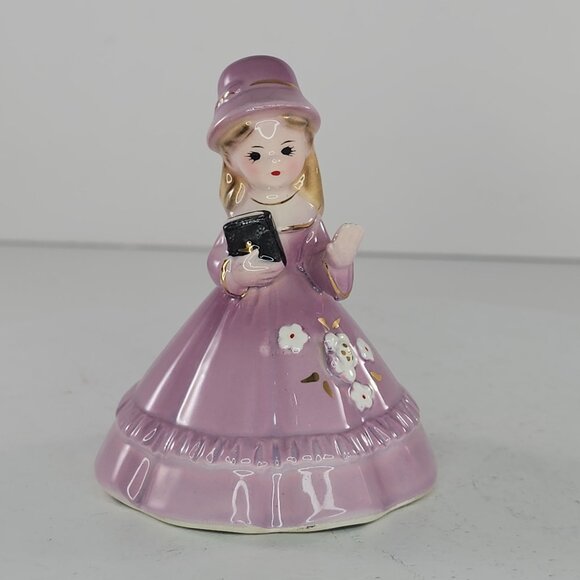 Vintage Josef Originals Church Southern Belle Girl Figurine Bell Book *Chip* - Picture 8 of 8